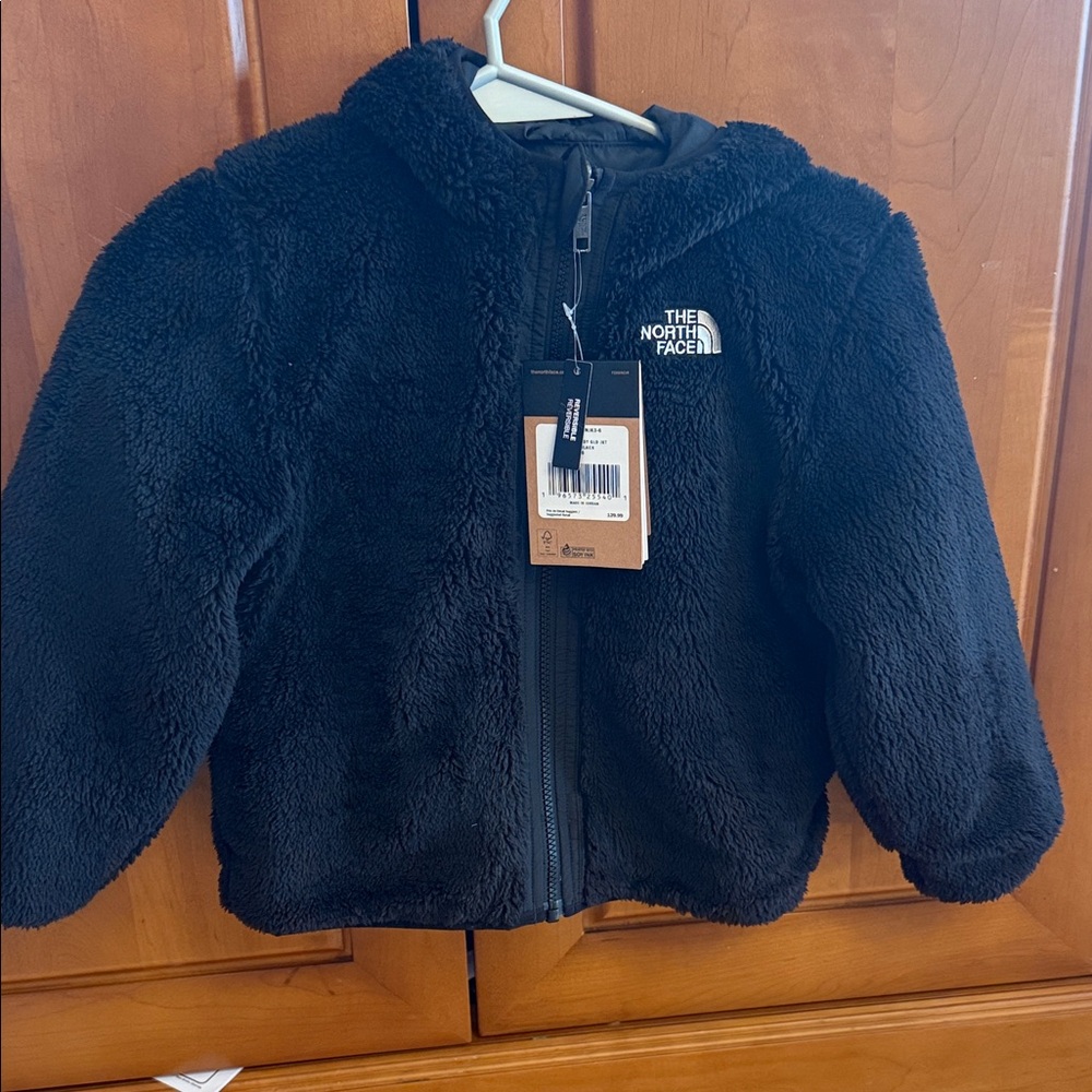 Unisex The North Face Black Plush Hooded Fleece Jacket